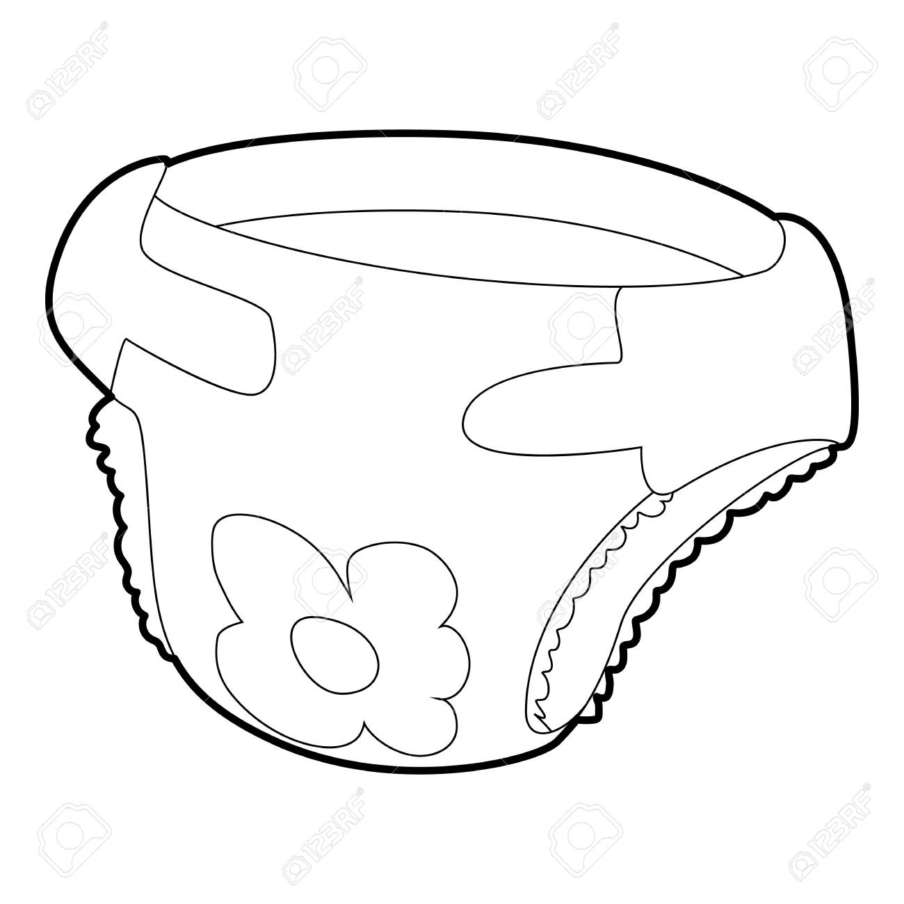 diapers clipart black and white