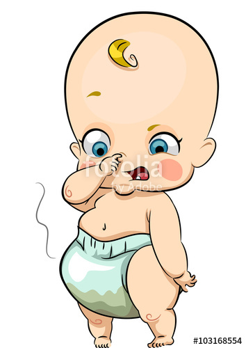 Diaper clipart smelly diaper. Baby cover nose full