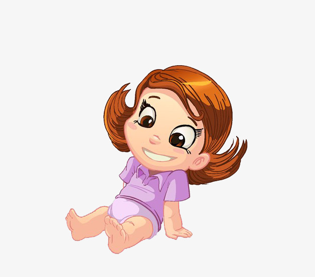 diapers clipart cartoon little girl