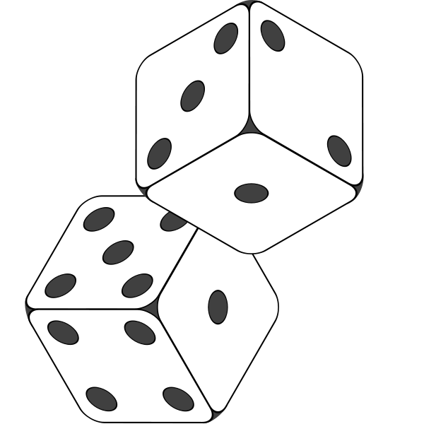 dice clipart black and white