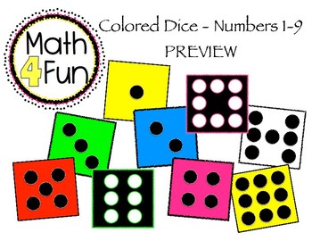 Dice clipart colored dice. Clip art to nine