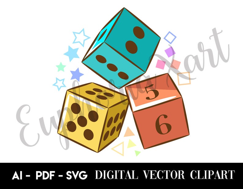 dice clipart colorful