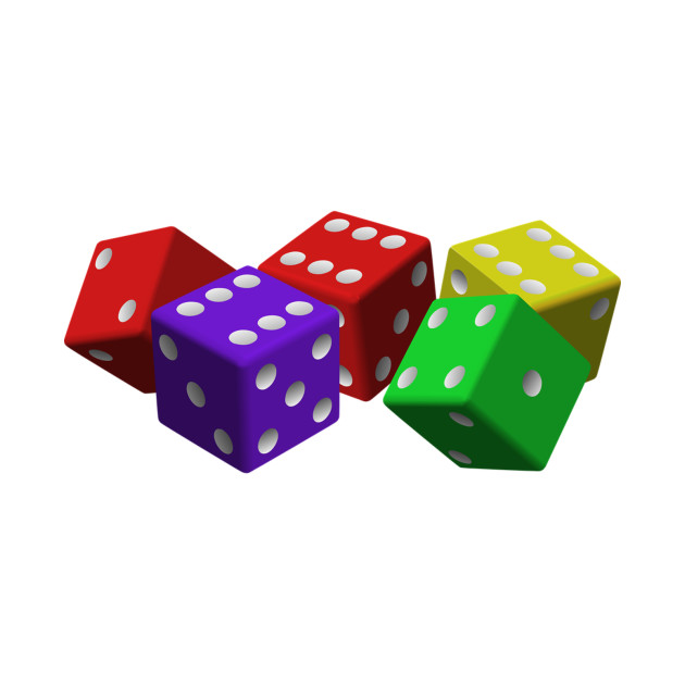 dice clipart colorful