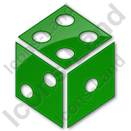 Casino plain green icon. Dice clipart ico