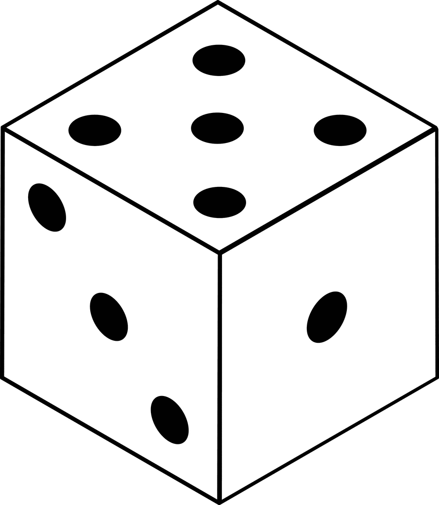 dice clipart outline