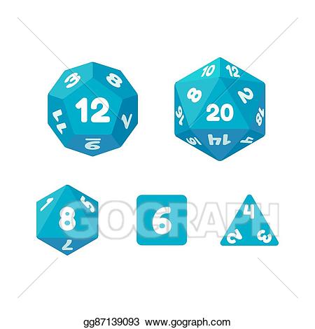 Dice clipart turquoise. Vector stock game set