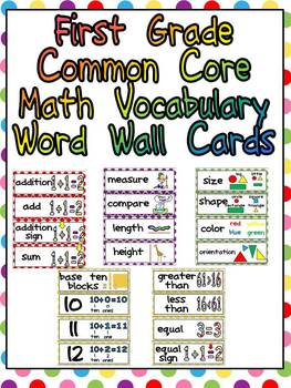 Dictionary clipart math vocabulary. First grade common core