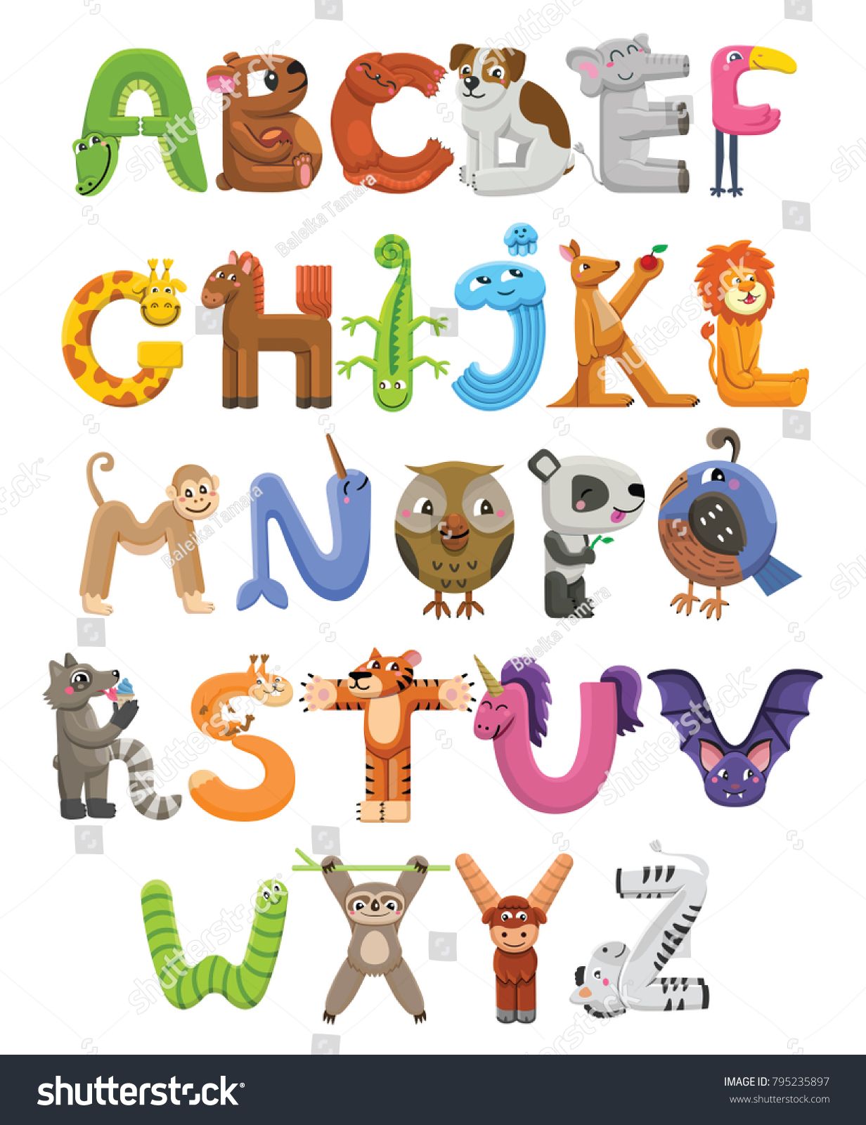 Dictionary clipart zoo. Alphabet animal letters from