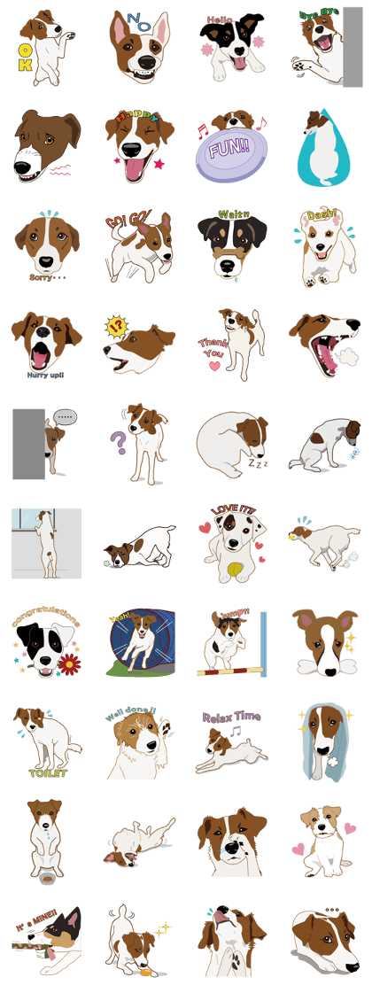 Funny jack russell terrier. Staircase clipart guide dog