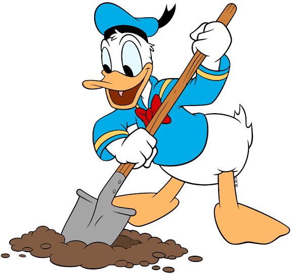 Dig clipart shovel dirt. Donald duck clip art