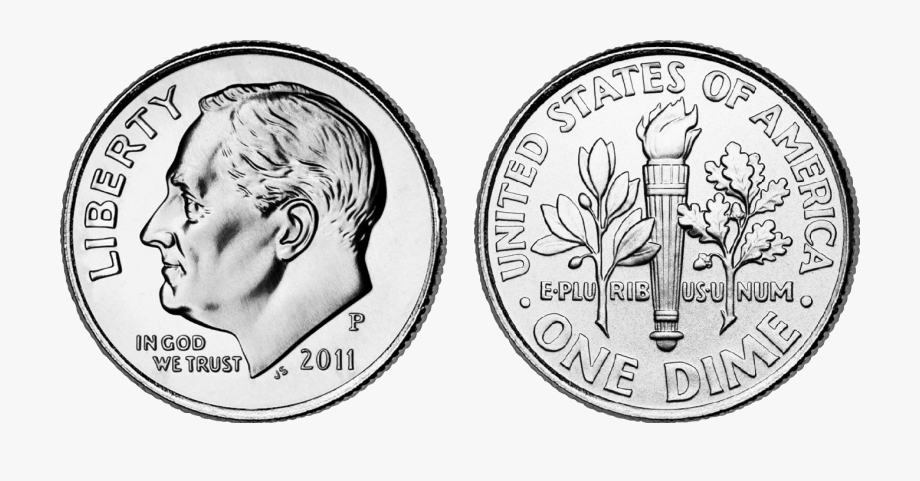 Penny clipart dime. Front and back of