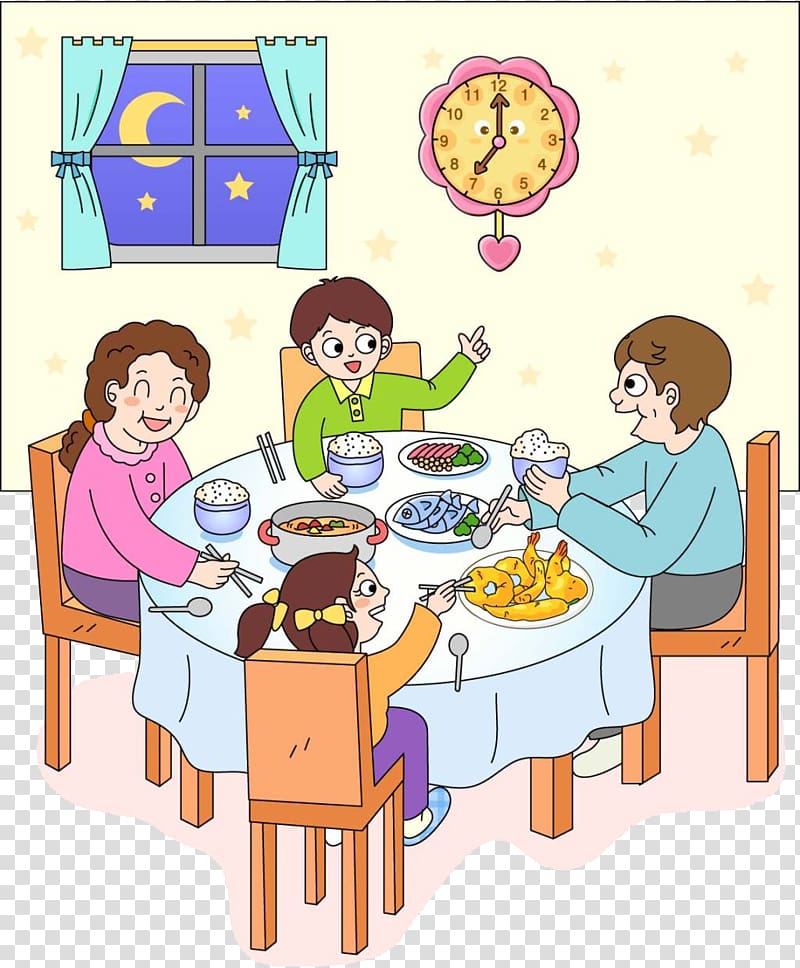 meal clipart family eating