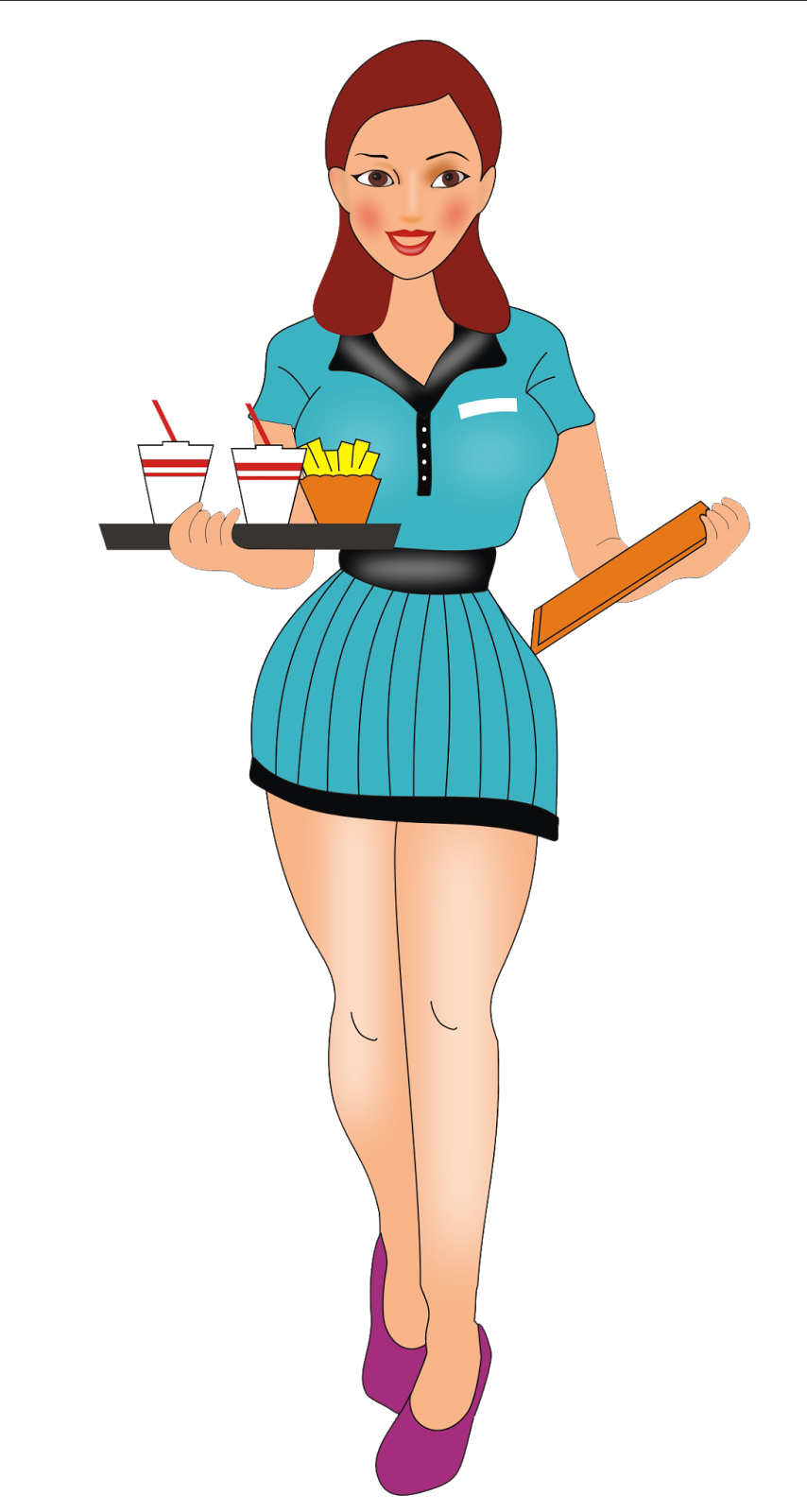 waitress clipart diner waitress