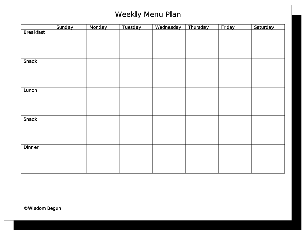 planner clipart food diary