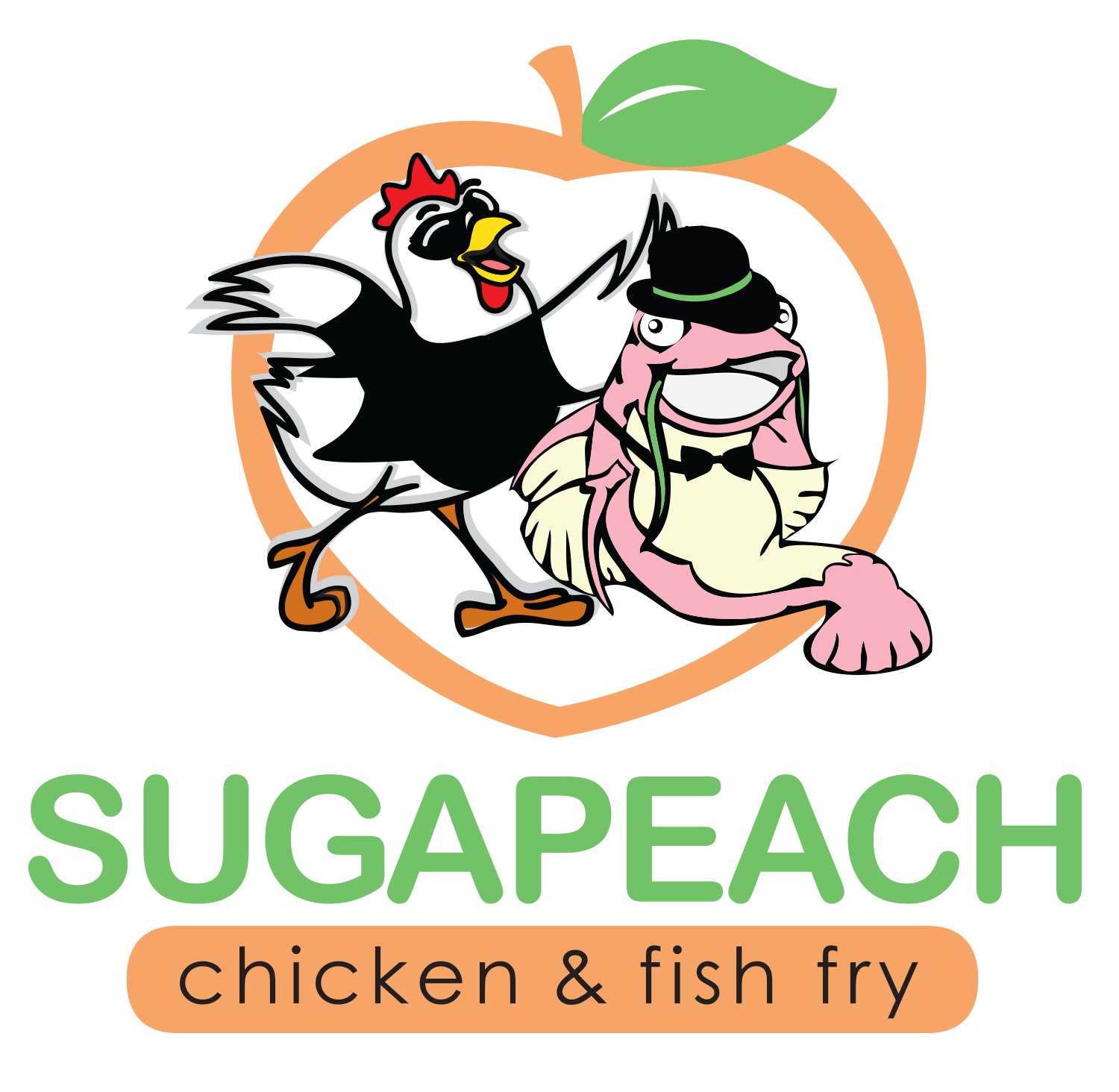 Sugapeach chicken fish fry. Dinner clipart soul food
