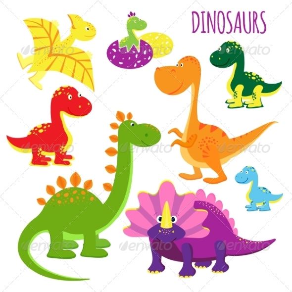dinosaurs clipart colored