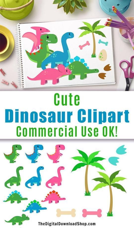 Dinosaurs clipart group. Cute dinosaur digital resources
