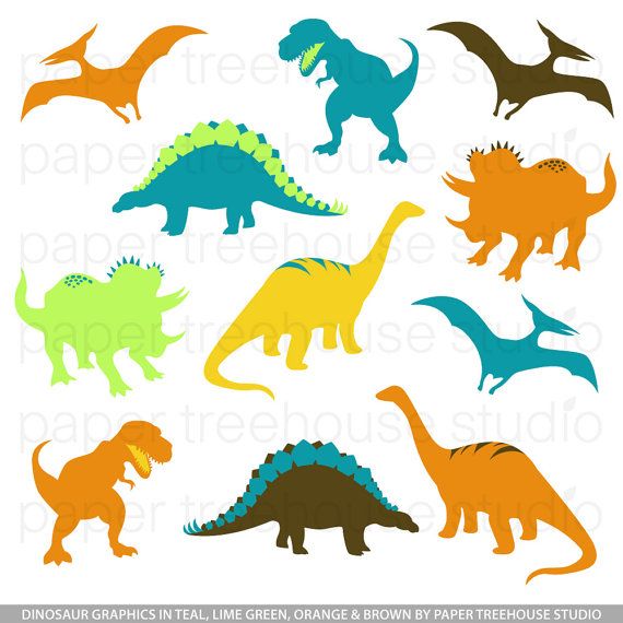 Dinosaurs clipart lime green. In teal yellow orange