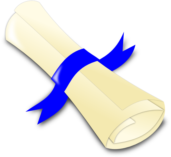 Ribbon clip art at. Diploma clipart blue
