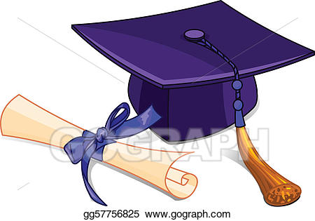 Diploma clipart vector. Art graduation cap and