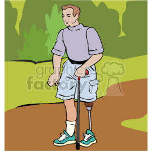 Leg clipart man leg. A with prosthetic walking