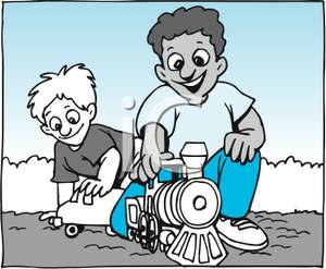 A colorful cartoon of. Dirt clipart outside play