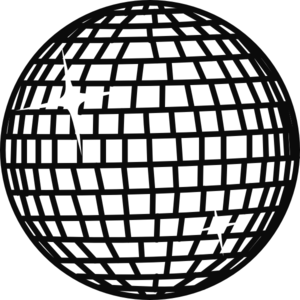 disco clipart black and white