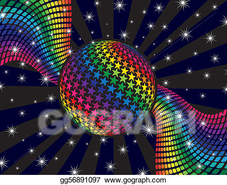 disco clipart rainbow