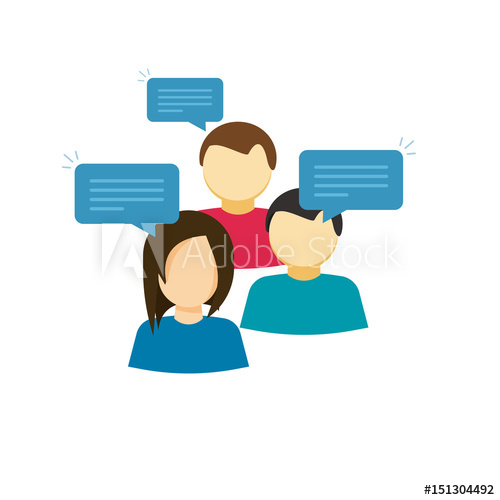 Discussion clipart community group. Vector illustration flat cartoon