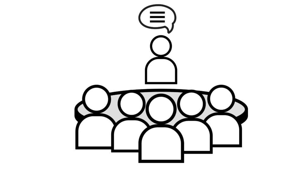 Agile leadership with highly. Discussion clipart facilitation