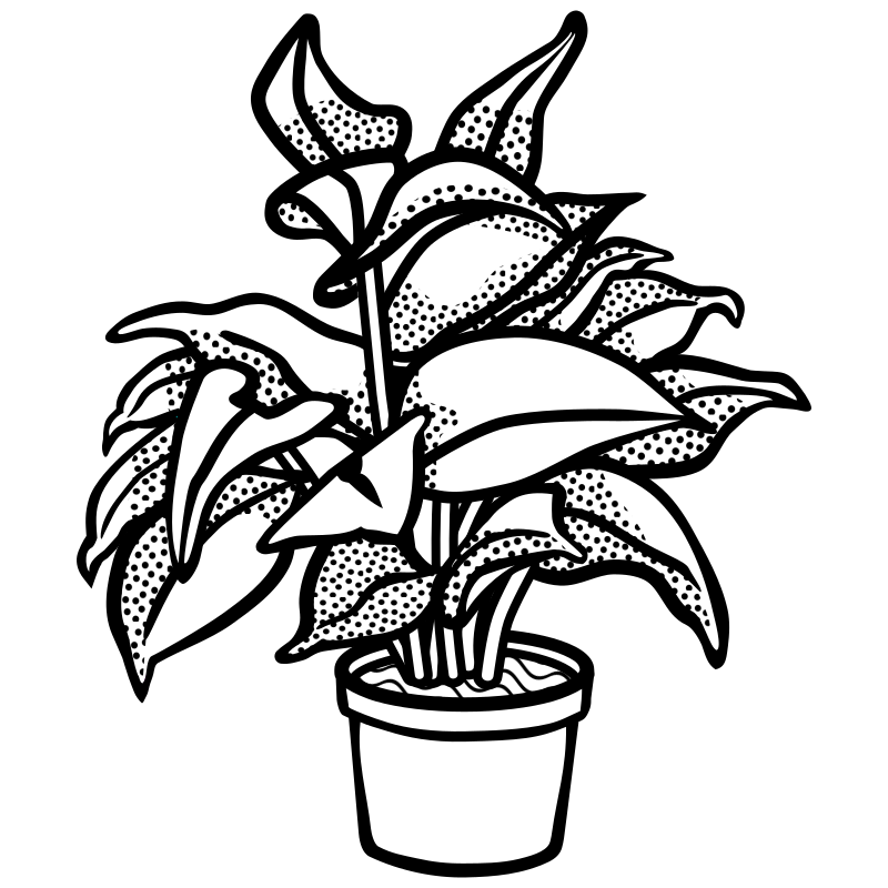 Disease clipart black and white. Potted plant clip art