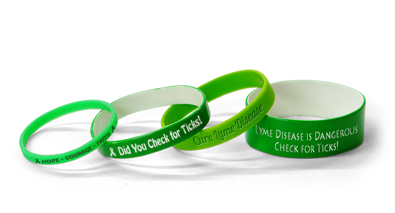 Lyme awareness wristbands custom. Disease clipart cure