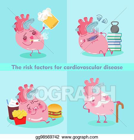 Disease clipart cute. Vector art cartoon heart