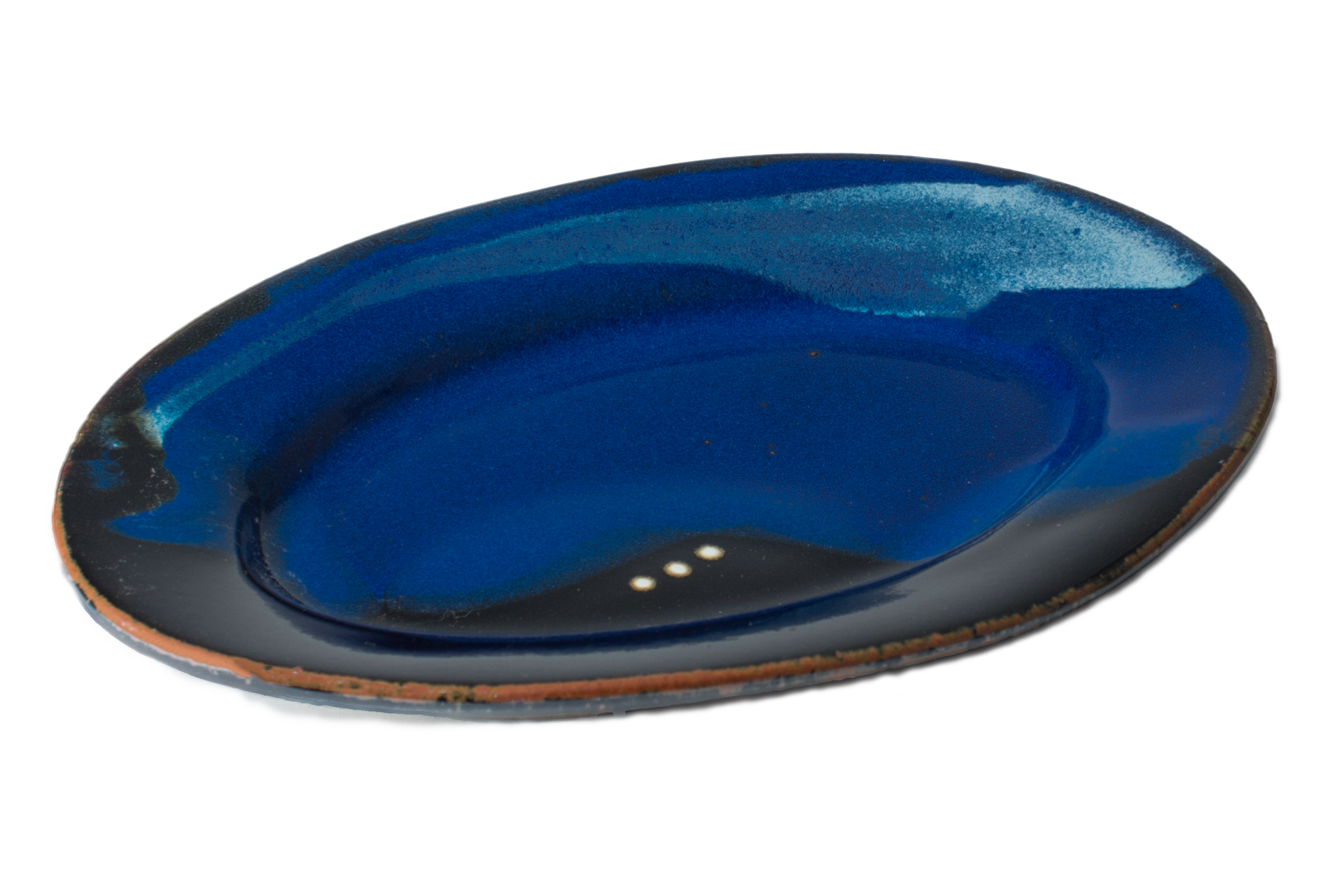 Dish clipart blue plate. Handmade pottery oval overhead
