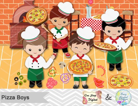 Instant download pizza party. Dish clipart boy