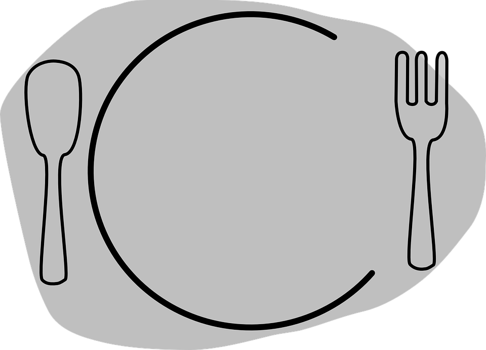 Dish clipart circle plate. Spoon fork clip art