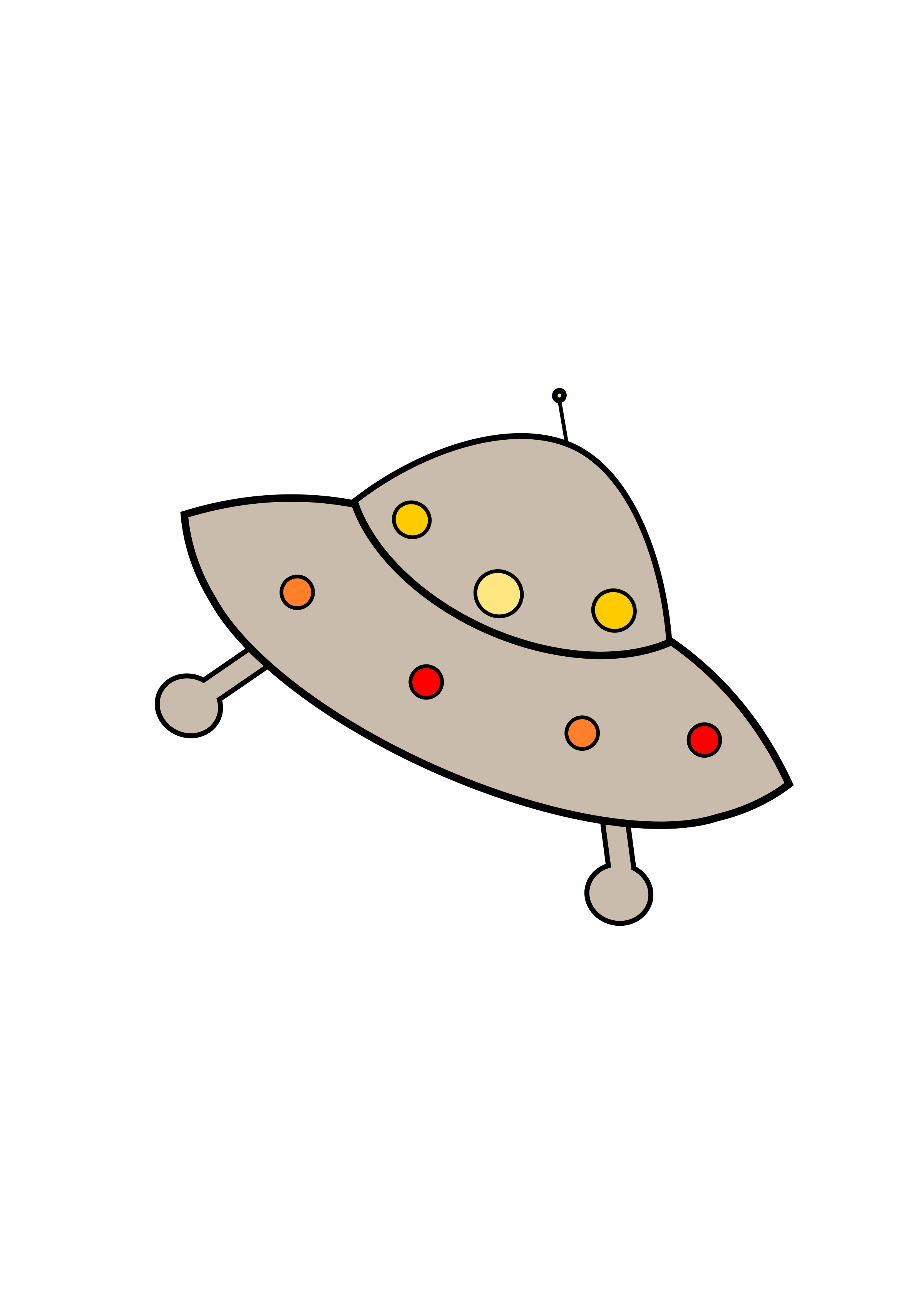 Space flying saucer icons. Ufo clipart spaceship