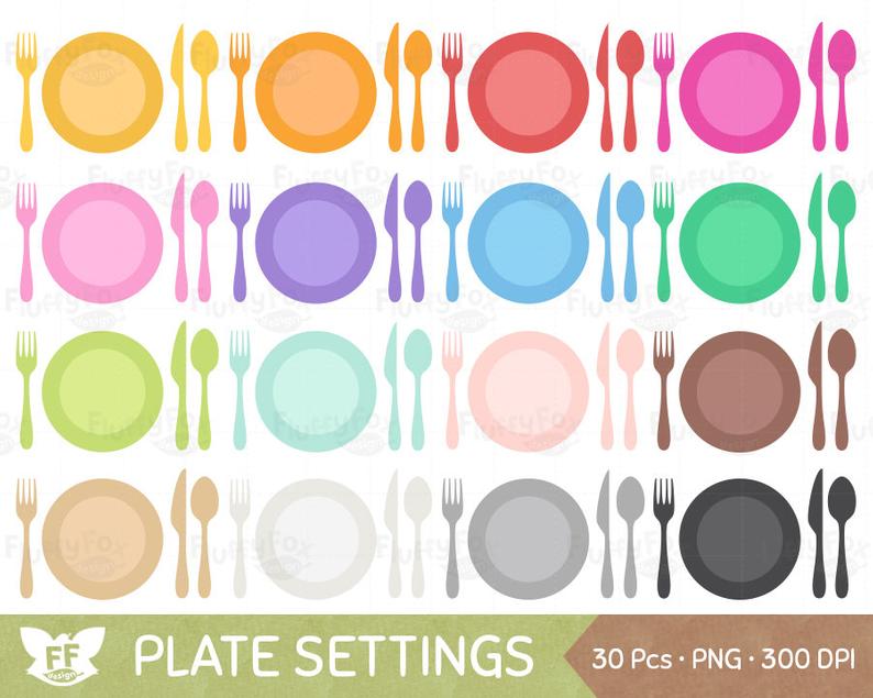 dishes clipart colorful plate