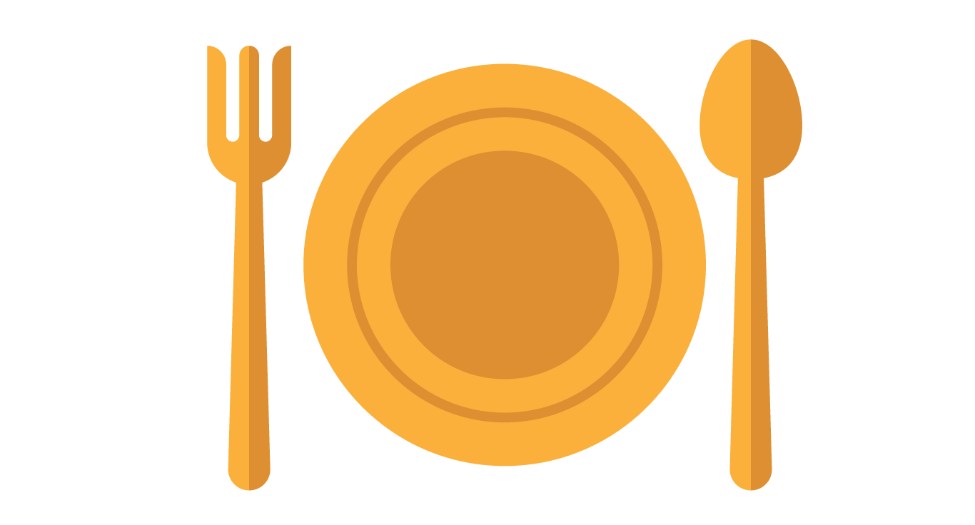 dishes clipart spoon fork plate