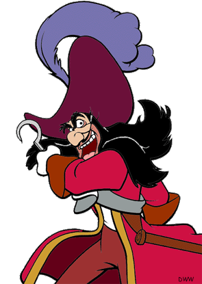 Disney clipart captain. Hook smee and crocodile