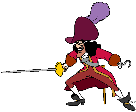 Hook smee and crocodile. Disney clipart captain