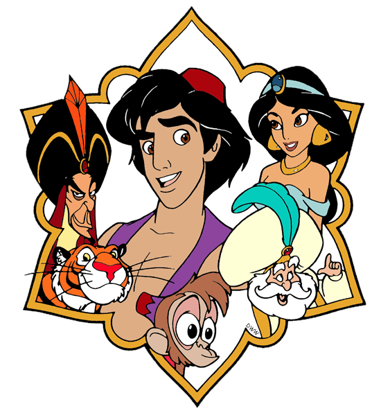 Disneyland clipart family. Aladdin and friends clip