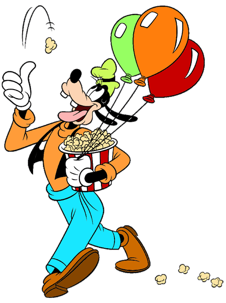 Disney clipart popcorn. Goofy clip art galore