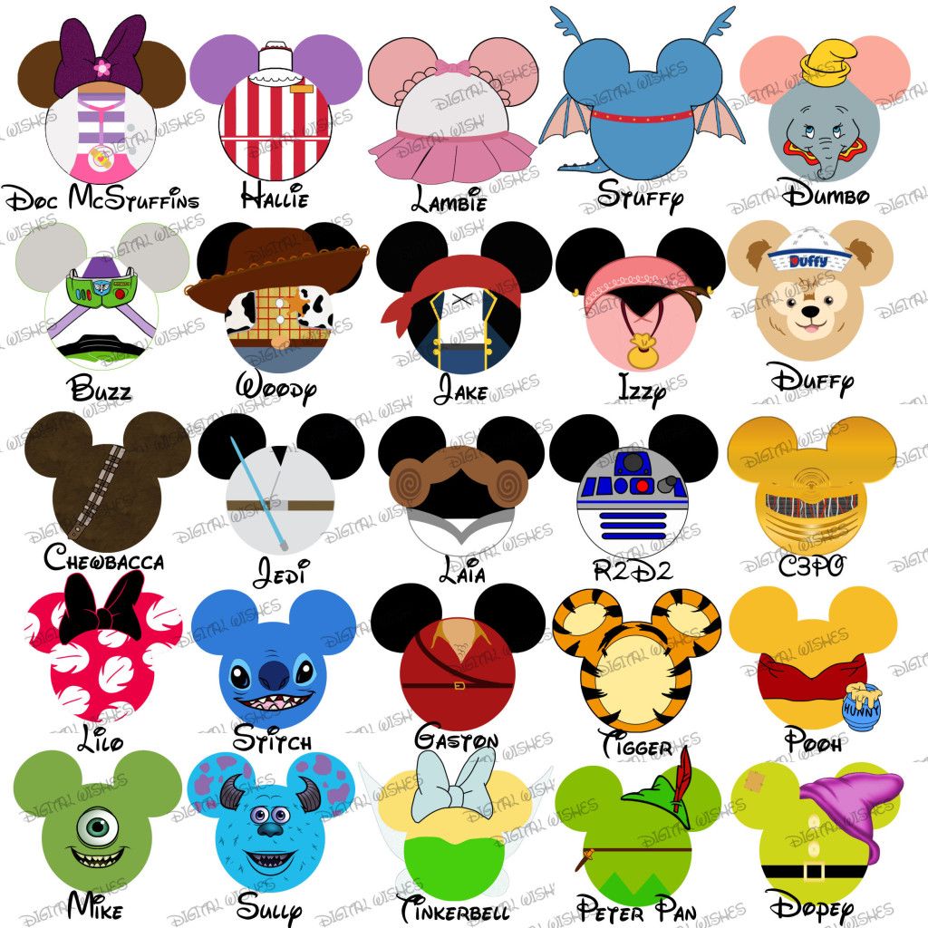 Choose your mouse head. Disneyland clipart family