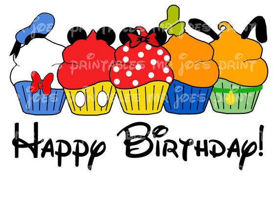 disneyland clipart free birthday cupcake