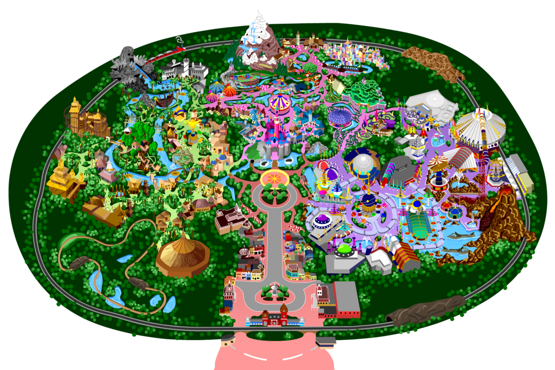Download Disneyland clipart theme park map, Disneyland theme park ...