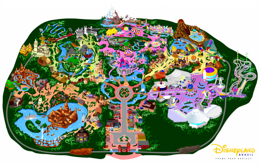disneyland clipart theme park map