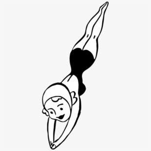 diver clipart black and white