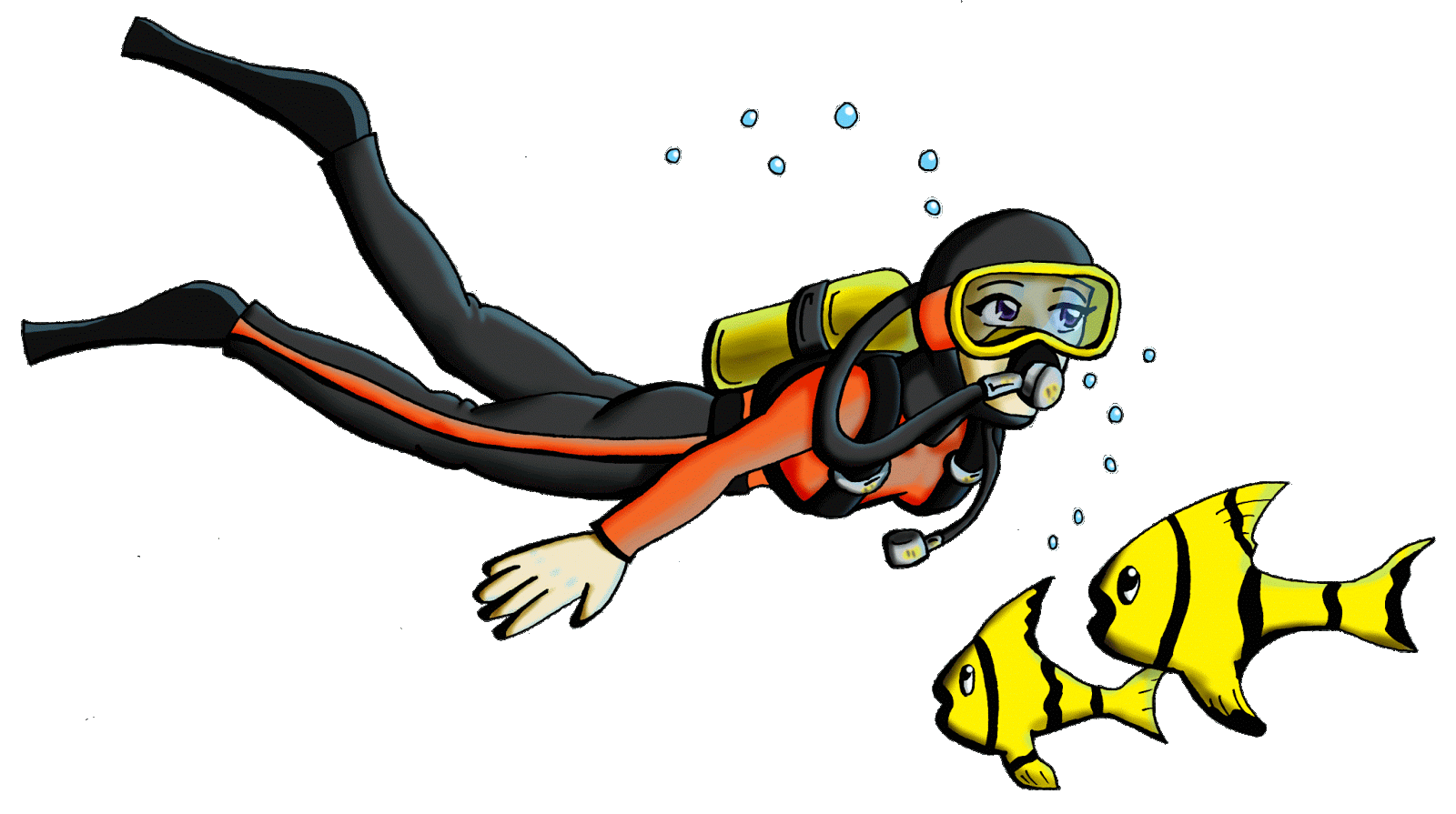 diver clipart little girl