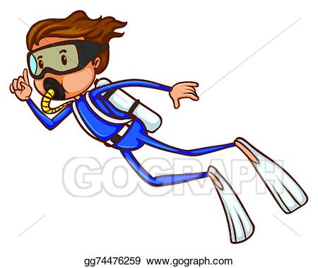 diver clipart sketch